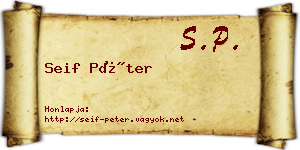 Seif Péter névjegykártya