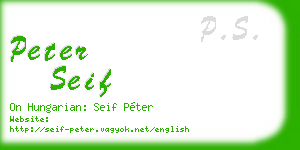 peter seif business card